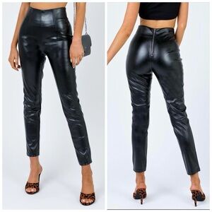Princess Polly Black Faux Leather Pants